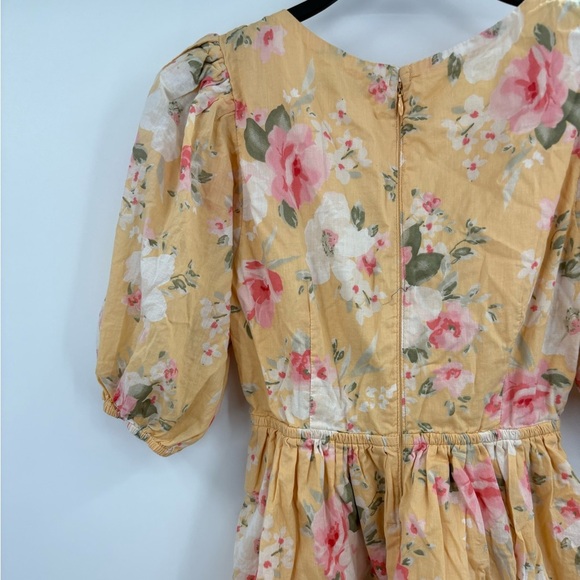 Abercrombie & Fitch Mini Dress Floral Baby Doll Cinch Front Puff Sleeve small - Picture 8 of 16